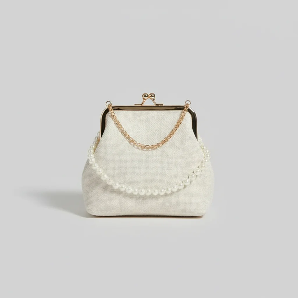 Sac chaine polyester perles soirée compact – Image 7