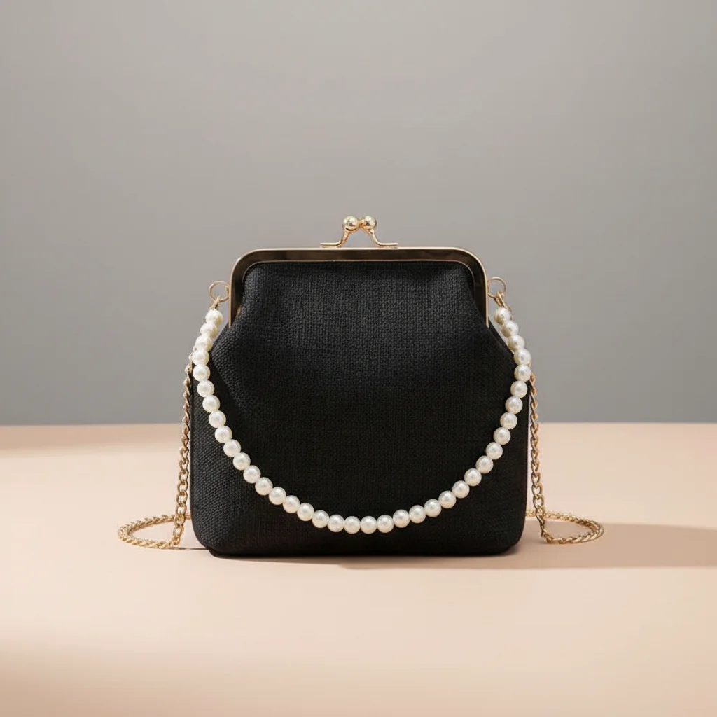 Sac chaine polyester perles soirée compact – Image 8