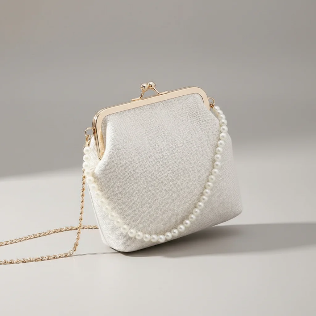 Sac chaine polyester perles soirée compact – Image 9