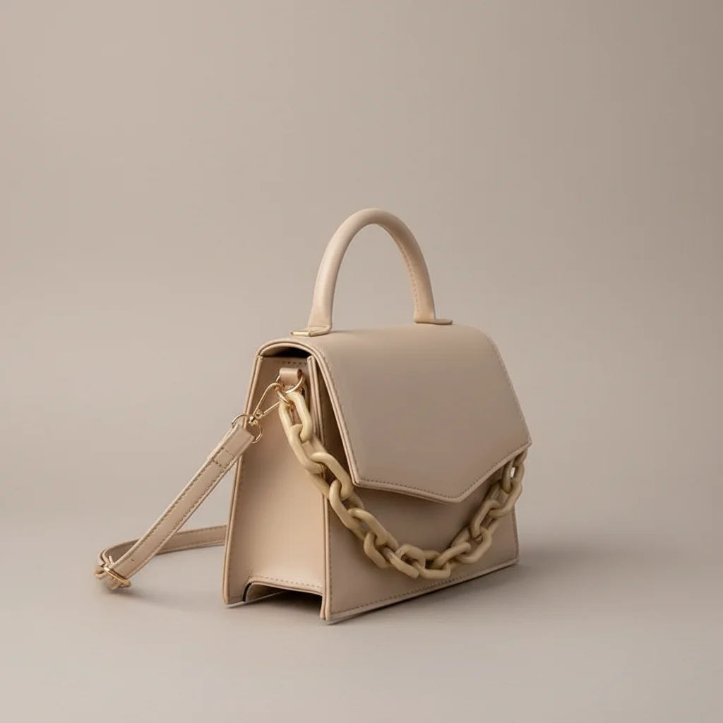 Sac chaine pu porté épaule moderne – Image 2