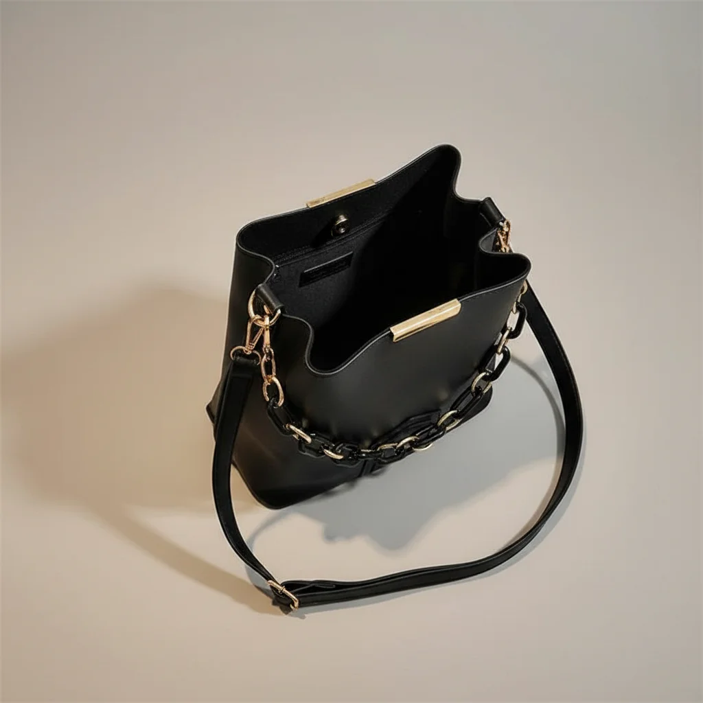 sac chaine seau simili cuir souple – Image 3