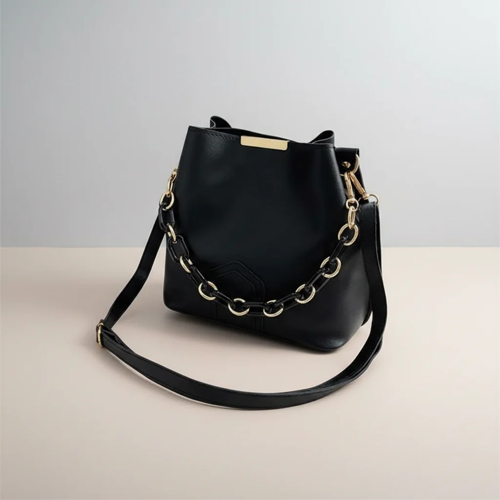 sac chaine seau simili cuir souple – Image 6