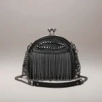 Sac chaine simili cuir franges tendance