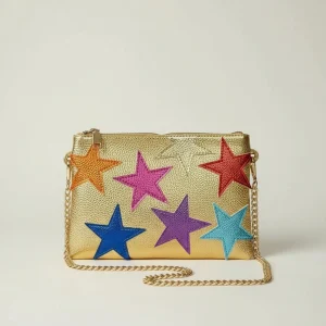 Sac chaine simili cuir motif étoiles