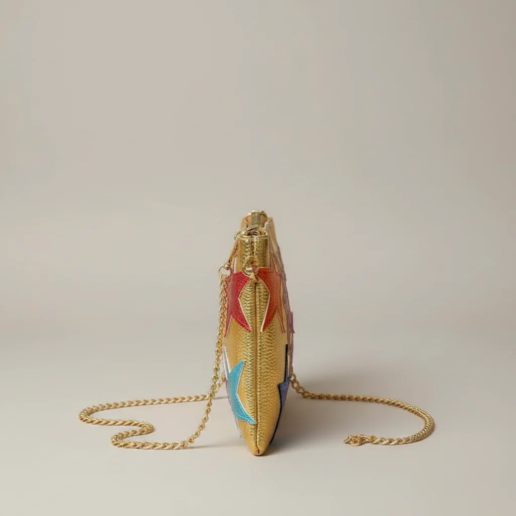 Sac chaine simili cuir motif étoiles – Image 2