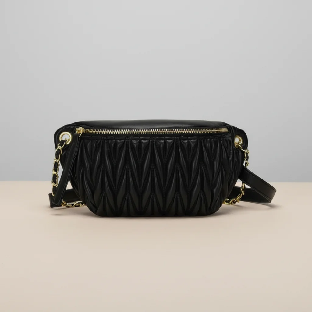 Sac chaine simili cuir porté bandoulière ajustable – Image 7