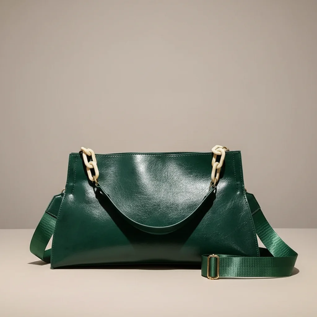 Sac chaine simili cuir porté épaule – Image 10
