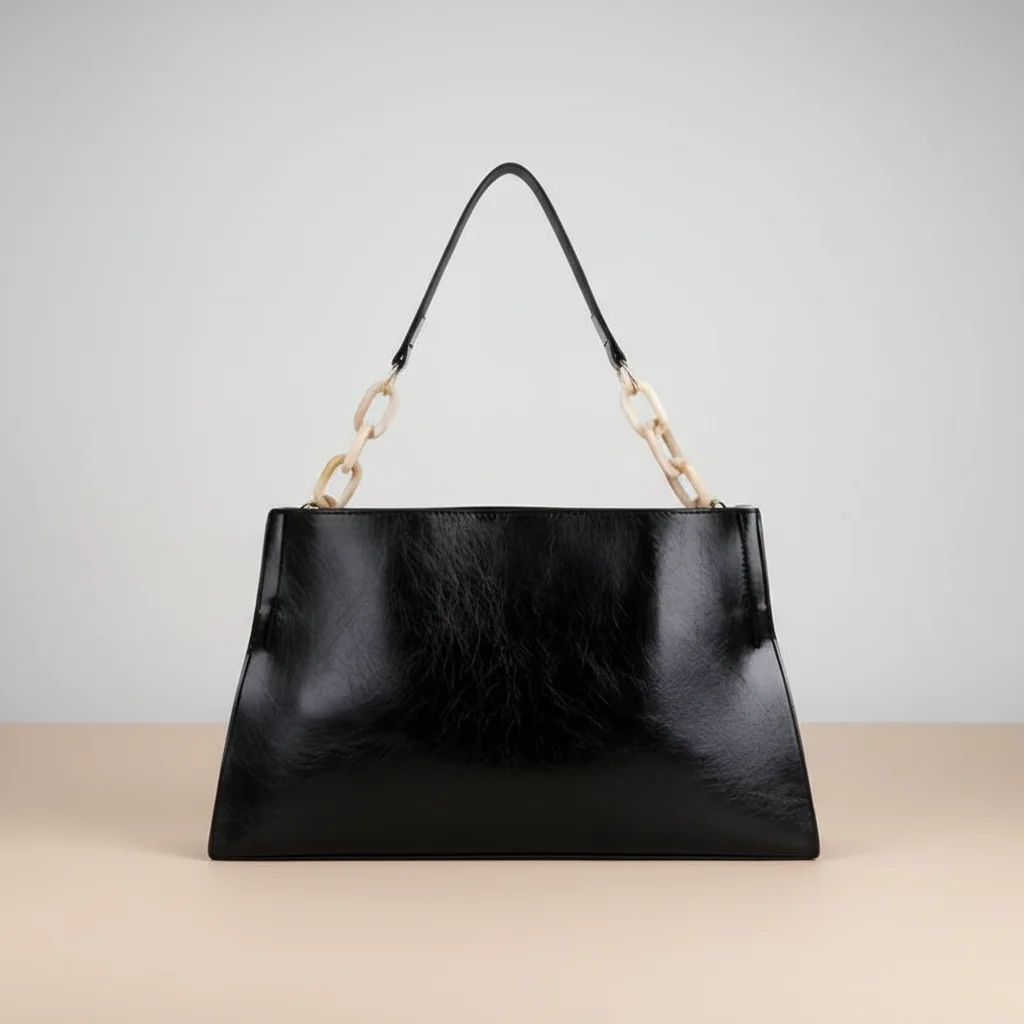 Sac chaine simili cuir porté épaule – Image 12