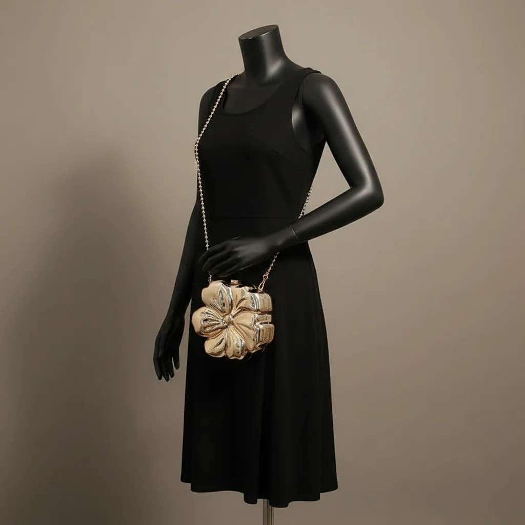 Sac chaine soirée acrylique design floral – Image 5