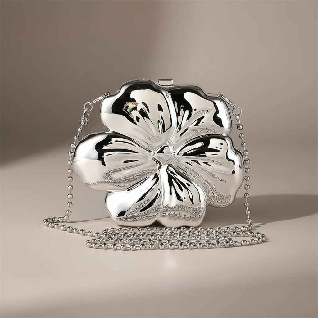 Sac chaine soirée acrylique design floral – Image 6