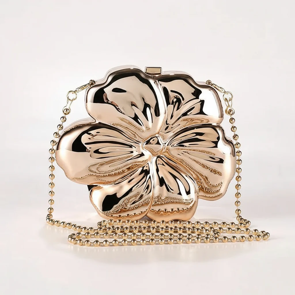Sac chaine soirée acrylique design floral – Image 8