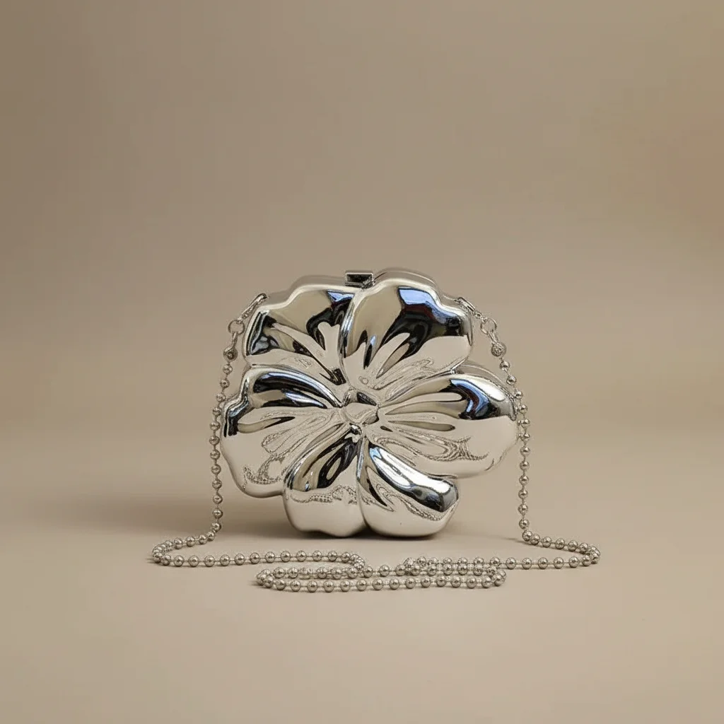 Sac chaine soirée acrylique design floral – Image 9