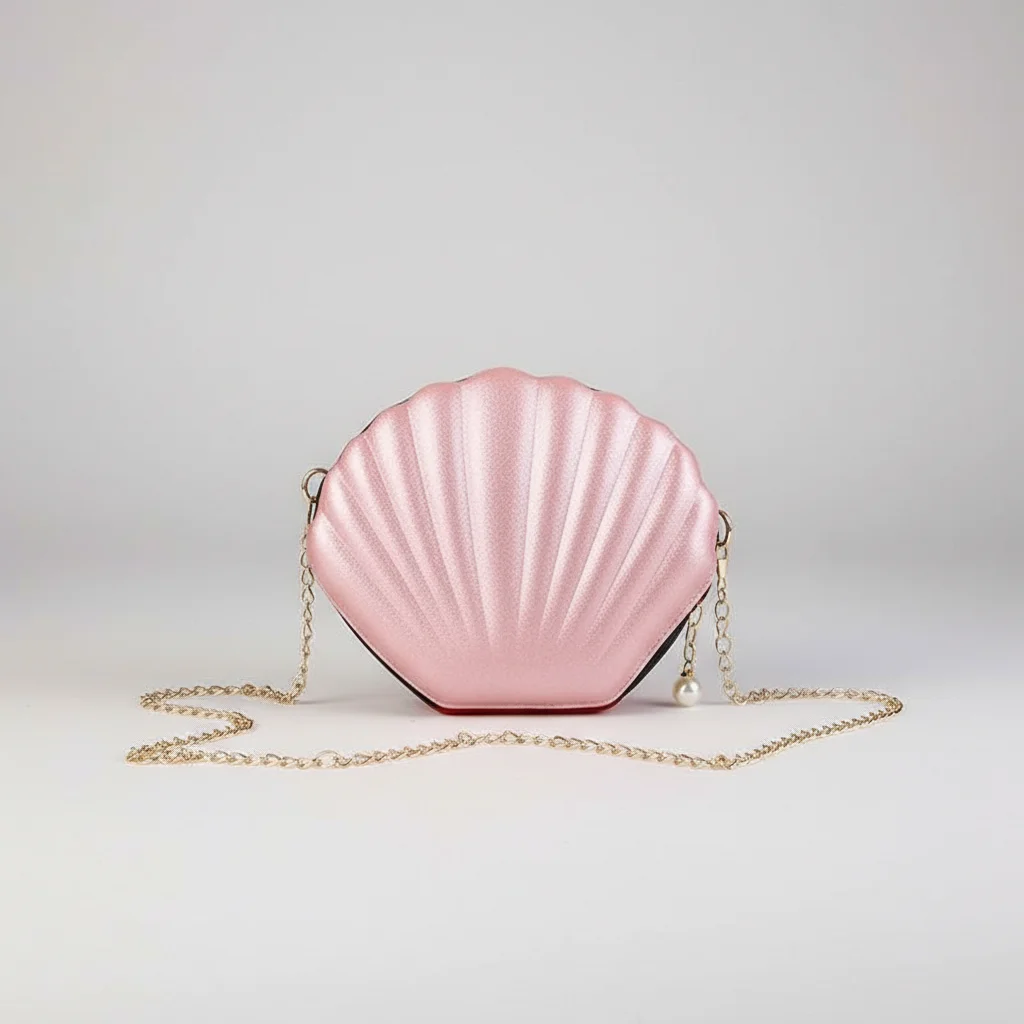 Sac chaine soirée forme coquillage pailleté – Image 8