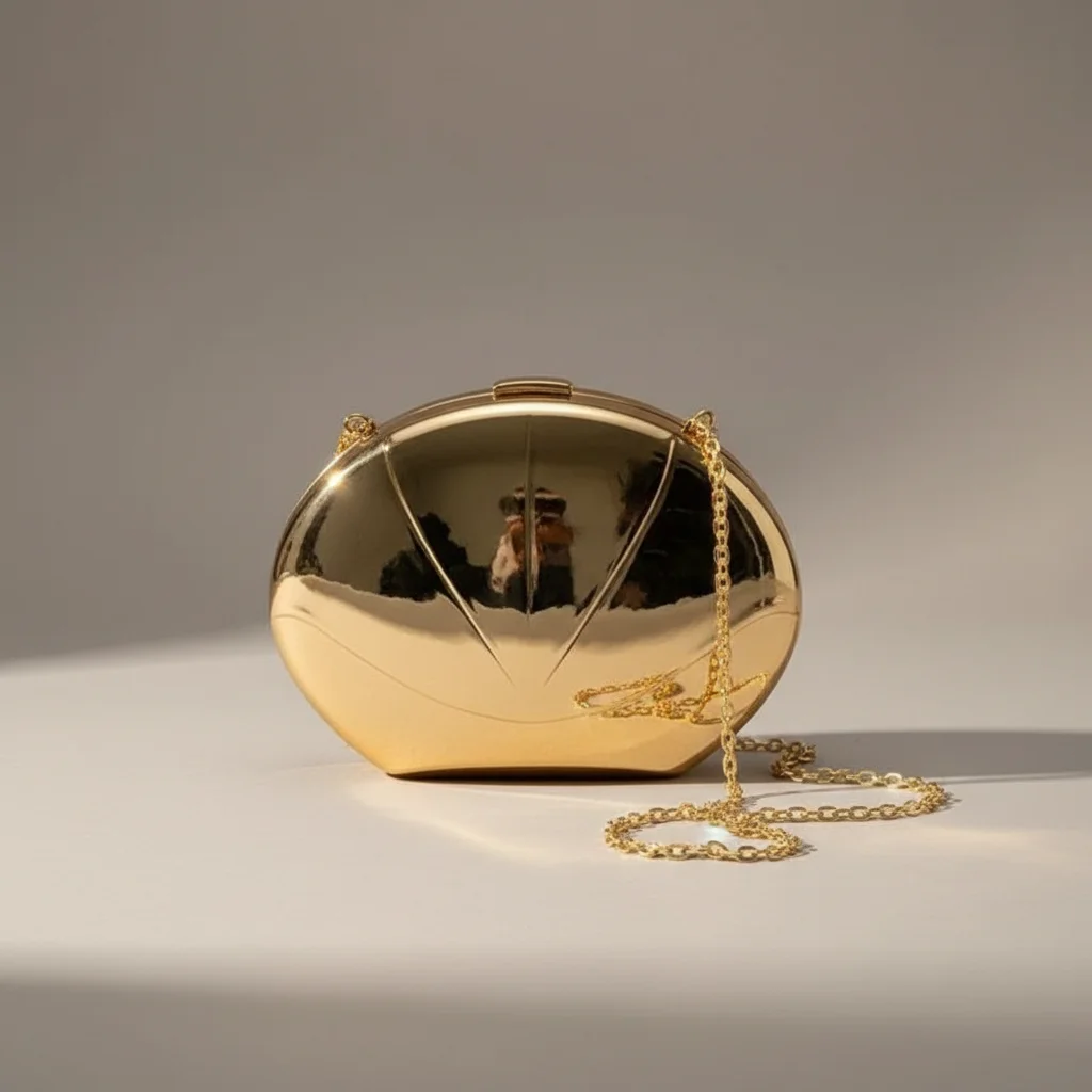 Sac chaine soirée forme coquillage tendance – Image 2