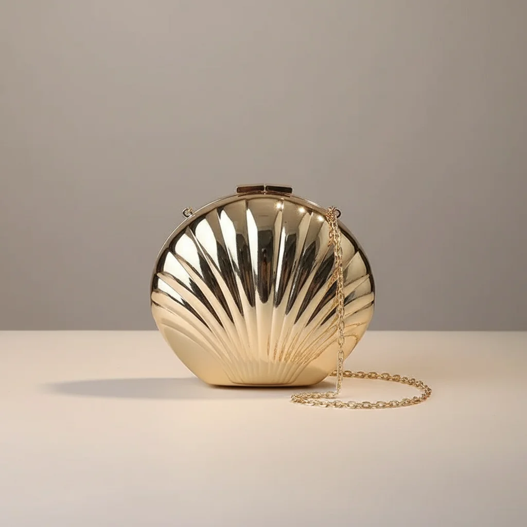 Sac chaine soirée forme coquillage tendance – Image 7