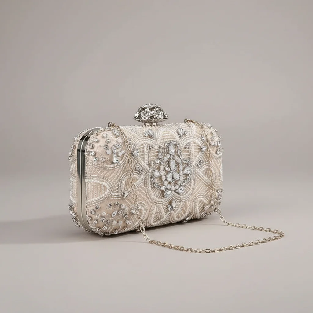 Sac chaine soirée polyester perles compact – Image 2