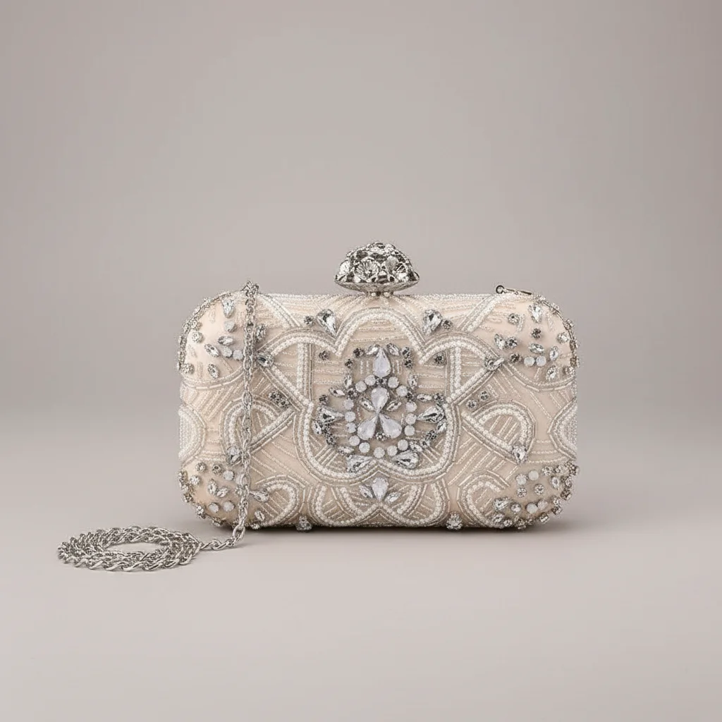 Sac chaine soirée polyester perles compact – Image 3