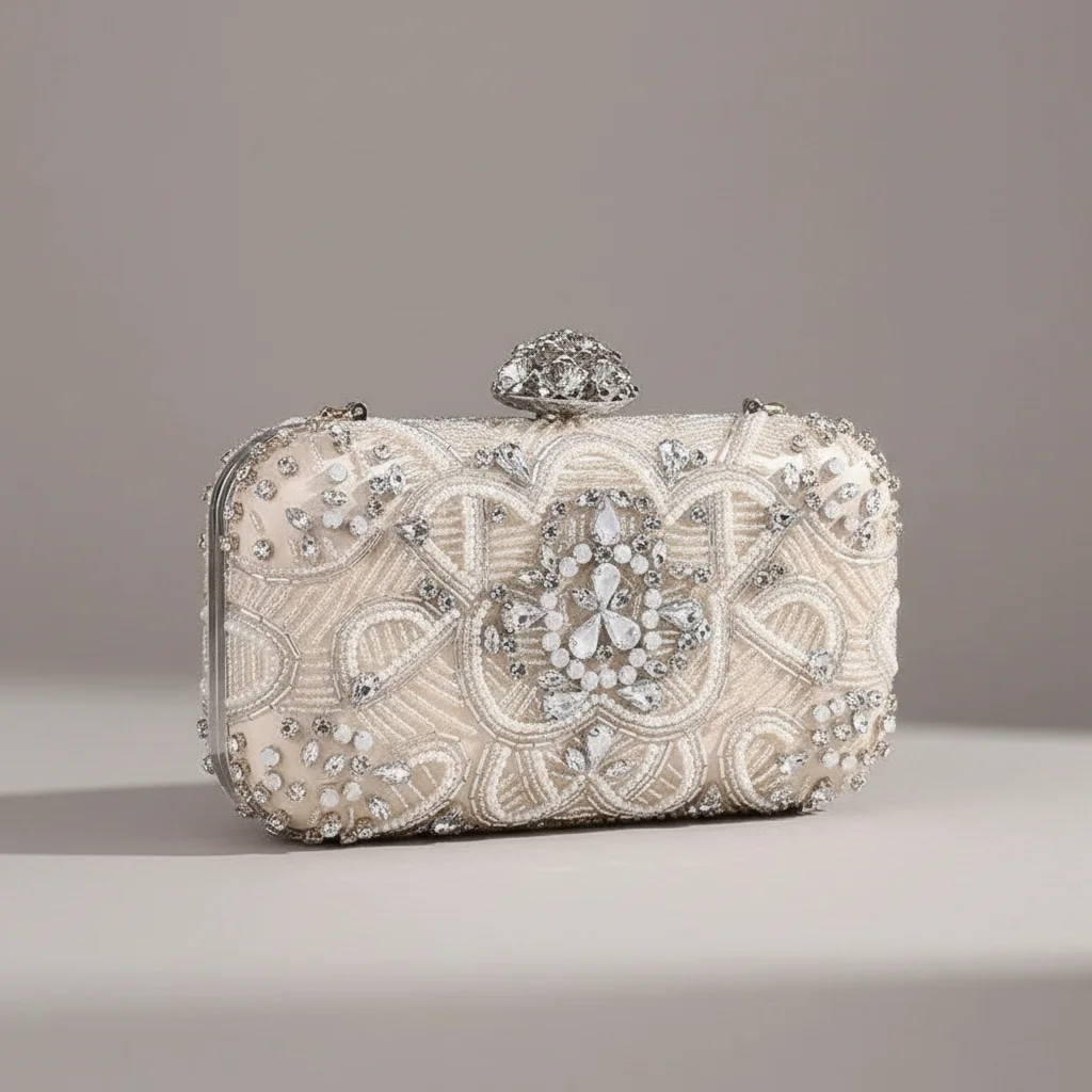 Sac chaine soirée polyester perles compact – Image 4