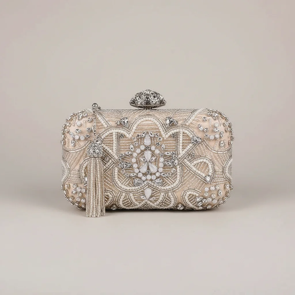Sac chaine soirée polyester perles compact – Image 8