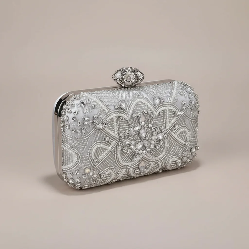 Sac chaine soirée polyester perles compact – Image 9