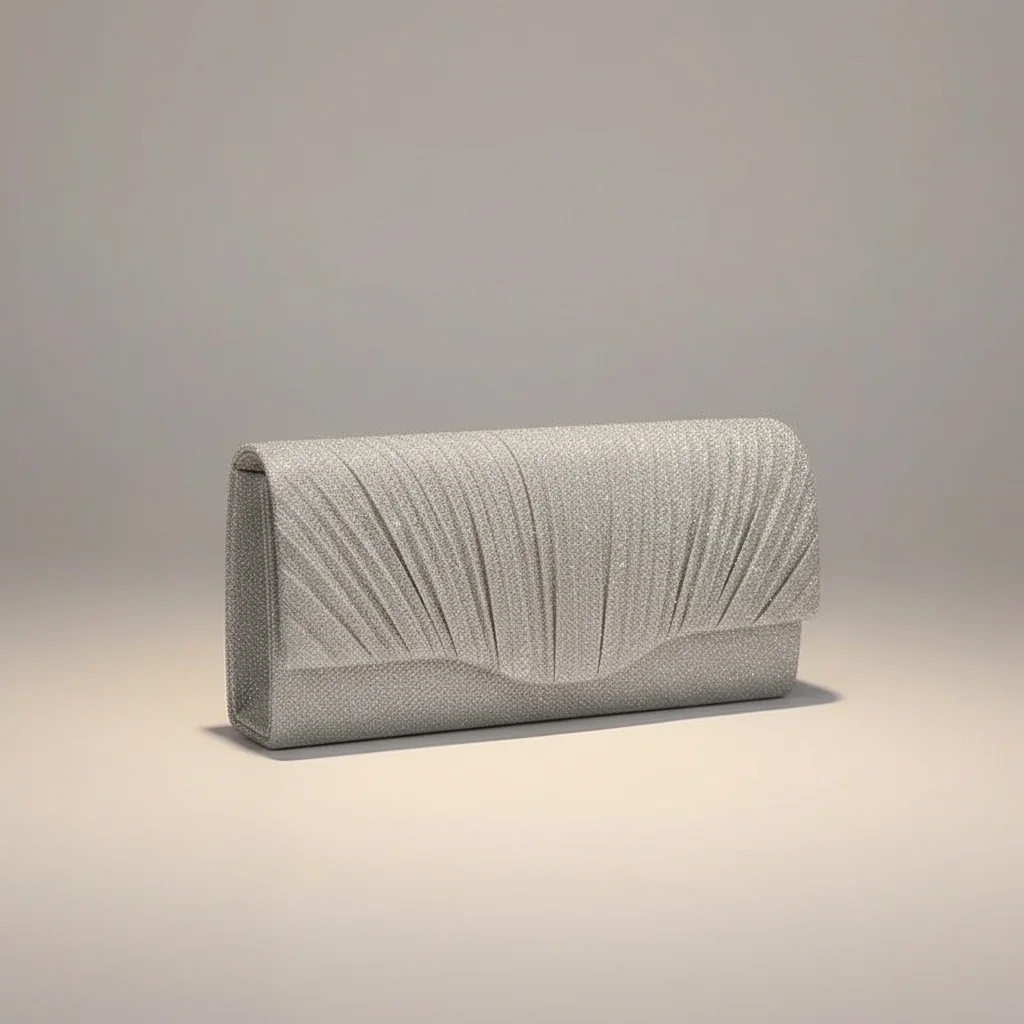 sac chaine soirée polyester plissé – Image 2