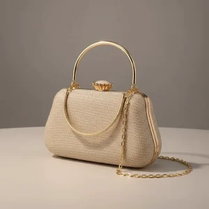sac chaine soirée tissu compact poignée rigide